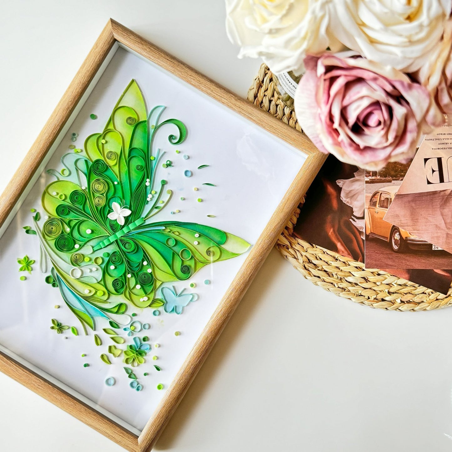 Butterfly Quilling Card, Art paper, Greeting Card, Quilling Card, Craft cards, Handmade card.